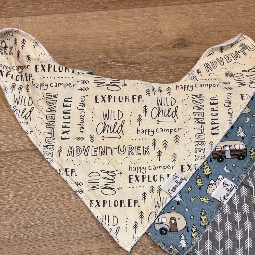 Copper Pearl Bandana Bibs in “Bridger”